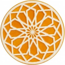 Esranın Dünyası El Yapımı Premium Seramik Bardak Altlığı - Hardal Renk