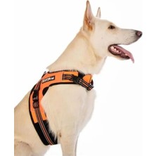 Esranın Dünyası Ayarlanabilir Reflektörlü Soft Göğüs Tasması - Turuncu (S)