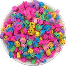 Hedef Bijuteri 25 Adet 10MM Renkli Polimer Fimo Baykuş Figür Boncuk, Takı Yapımı İçin Plastik