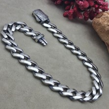 Bir Gümüş Aşkı 925 Ayar Gümüş Özel Kutu Kilitli Gurmet Model Erkek Bileklik 8.5 mm