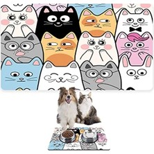 Esranın Dünyası Su Geçirmez Evcil Hayvan Beslenme Matı (50X35 Cm, Renkli)