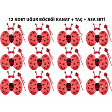 Zero Land Nrzsnt Uğur Böceği Kostüm Seti - At Taç Asa 3 Parça 12 Adet