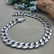 Bir Gümüş Aşkı 925 Ayar Gümüş Özel Kutu Kilitli Gurmet Model Erkek Bileklik 8.75 mm