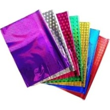 Esranın Dünyası Kendinde Bantlı Renkli Metalize Hediye Poşeti - 100'LÜ Set