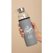 Nishev.com Evini Sev Premium Gri Kılıflı Cam Matara 1000ML – Şıklık