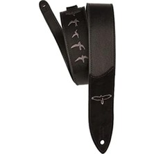 Esranın Dünyası Işlemeli Kuş Desenli Deri Gitar Askısı - 5 cm