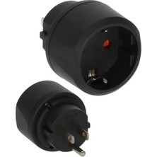 Esranın Dünyası Seyahat Için Uygun Priz Adaptörü, 15 Amper, Siyah