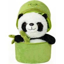 Esranın Dünyası Çantalı Peluş Panda Oyuncak - Bambu Kumaş, Sevimli Tasarım