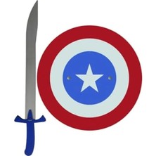 Esranın Dünyası Ahşap Oyuncak Silah Seti - Kaptan Kalkan + Mavi Kılıç