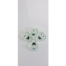 Esranın Dünyası Mint Yeşili Kelebek Desenli Gitar Penası, Yıldız Motifli