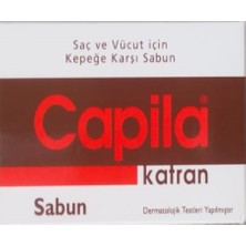 Capila Katran 90 G Kepeğe Karşı Kükürtlü ve Katranlı Sabun Saç ve Vücut İçin Kahverengi