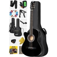 Esranın Dünyası Siyah Klasik Gitar 4/4, Sap Ayarlı, Full Set