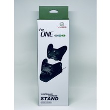 YUES Xbox One / One S / One X Şarj Standı LED Göstergeli Kaymaz Tabanlı Plastik Mat Siyah