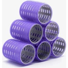 Esranın Dünyası 6'lı Büyük Boy Cırtlı Bigudi Seti - Mor, 4.5 cm Çap