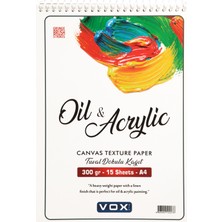 Vox Art Vox Akrilik Boya Defteri 300 gr A4 15 Yaprak Düz Kağıt Renkli Çizim İçin Uygun