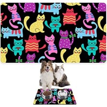 Esranın Dünyası Su Geçirmez Evcil Hayvan Beslenme Matı (50X35 Cm, Siyah)