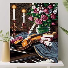 Esranın Dünyası Sayılarla Boyama Tuval Seti - Fırça ve Boya Dahil, 40X50 cm