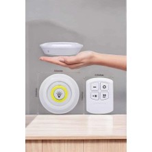 Akinco LED Lamba 3'lü Uzaktan Kumandalı Yapışkanlı Beyaz Işık