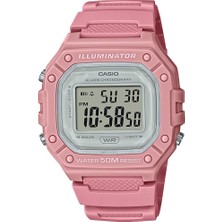 Casio W-218HC-4AVDF Kol Saati Erkek Dijital 5 ATM Suya Dayanıklı Pembe Silikon Kordon ve Kasa ile