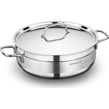 Korkmaz Alfa 30x10 cm İndüksiyon Uyumlu Pilav Tenceresi Çelik Malzeme İle 1 Adet