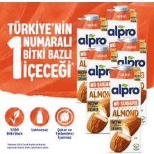Alpro Şekersiz Badem Sütü 5x1 L Vegan Laktozsuz Bitkisel Bazlı