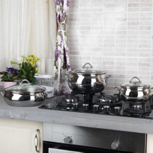 Korkmaz Tombik Derin Tencere 20x10 cm Inox Çelik Kaplama Ergonomik Sap ile Kolay Temizlik