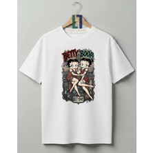 Von Labas Betty Boop Tasarımlı %100 Pamuklu Unisex Yüksek Baskı Kaliteli Tişört