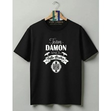 Von Labas The Vampire Diaries Tasarımlı Unisex %100 Pamuklu Yüksek Kalite Baskılı Tişört Tvd