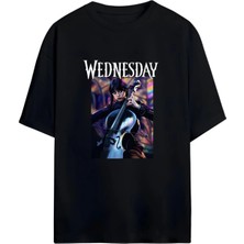 Von Labas Wednesday  Tasarımlı Yüksek Baskı Kaliteli Unısex Yeni Sezon Oversıze Pamuklu  T-Shırt