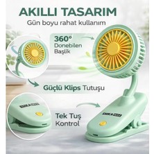 Trendhane Klipsli Araç Içi Bebek Arabası  Masa Kenarı Mini El Fanı Vantilatör