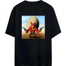 Von Labas Çocukluğunuzun Kahramanı Yosemite Sam Baskılı Unisex Tişört