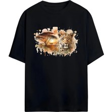 Von Labas Yeni Sezon Oversize Jaguar Figürlü Pamuklu Tshirt - Farklı Bedenlerde!