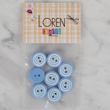 Hobibahçem Loren Crafts 8 Li Mavi Yuvarlak Düğme - 451