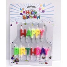 NW NessiWorld Happy Birthday Yazılabilen Rengarenk Doğum Günü Mumu