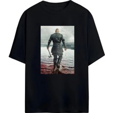 Von Labas Vıkıngs Tasarımlı Unısex Oversıze Pamuklu T-Shırt