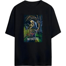 Von Labas Tim Burton'ın Hültleşmiş Filmi "beetlejuice" Hayranlarına Özel Tasarlanmış Unisex Pamuklu Tişört