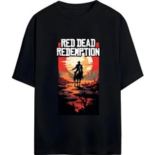 Von Labas Red Dead Redemptıon Tasarımlı Unısex Oversıze Pamuklu Tshırt