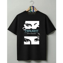 Von Labas Özel Tasarım Twilight Baskılı Unisex Premium Pamuklu Tişört