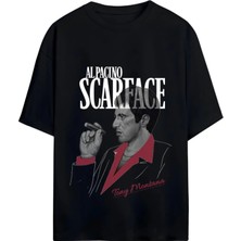Von Labas Al Pacıno Scarface-Tony Montana Unısex Oversıze Pamuklu Penye Tshırt