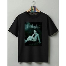 Von Labas Özel Tasarım Twilight Baskılı Unisex Premium Pamuklu Tişört