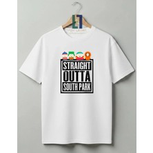 Von Labas Premium Baskı South Park Temalı %100 Pamuklu Bisiklet Yaka Tişört