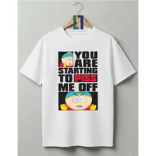 Von Labas Premium Baskı South Park Temalı %100 Pamuklu Bisiklet Yaka Tişört