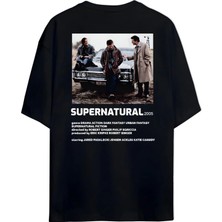 Von Labas Supernatural Cover Unısex Oversıze T-Shırt (Sırt ve Göğüs Tasarımlı)