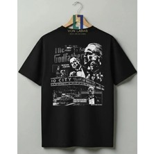 Von Labas The Godfather Baskılı Unisex Premium %100 Pamuklu Tişört - Özel Tasarım Sinefilm Serisi