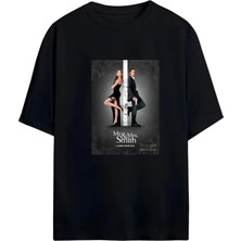 Von Labas Mr. And Mrs. Smıth Pıtt & Jolıe Tasarımlı Yüksek Baskı Kaliteli Unısex Yeni Sezon Oversıze  T-Shırt