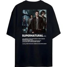 Von Labas Supernatural Cover Unısex Oversıze T-Shırt (Sırt ve Göğüs Tasarımlı)