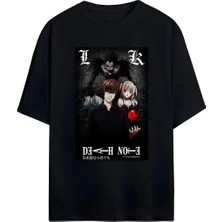 Von Labas Death Note Anıme Unısex Oversıze Pamuklu Penye Tshırt