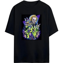 Von Labas Tim Burton'ın Hültleşmiş Filmi "beetlejuice" Hayranlarına Özel Tasarlanmış Unisex Pamuklu Tişört