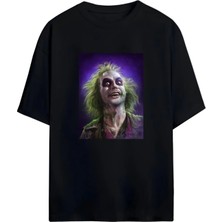 Von Labas Tim Burton'ın Hültleşmiş Filmi "beetlejuice" Hayranlarına Özel Tasarlanmış Unisex Pamuklu Tişört