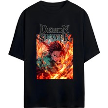 Von Labas Demon Slayer Tasarımlı Unısex Oversıze Pamuklu Tshırt